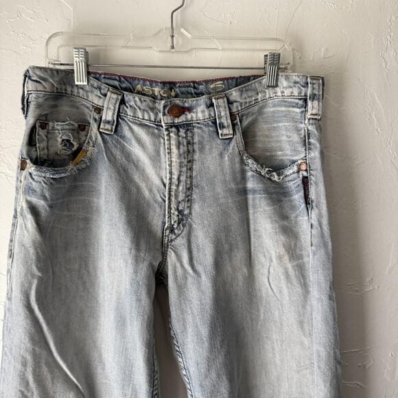Silver Jeans Jeans Mens 34x34 Straight Leg Distressed Denim Light Wash Pants‎ - Picture 2 of 10
